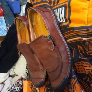 Men's Brown Leather Slip-On Shoes